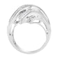 10K White Gold Round and Baguette Cut Diamond Channel Ring (3/4 Cttw, H-I Color, SI2-I1 Clarity) - Size 7