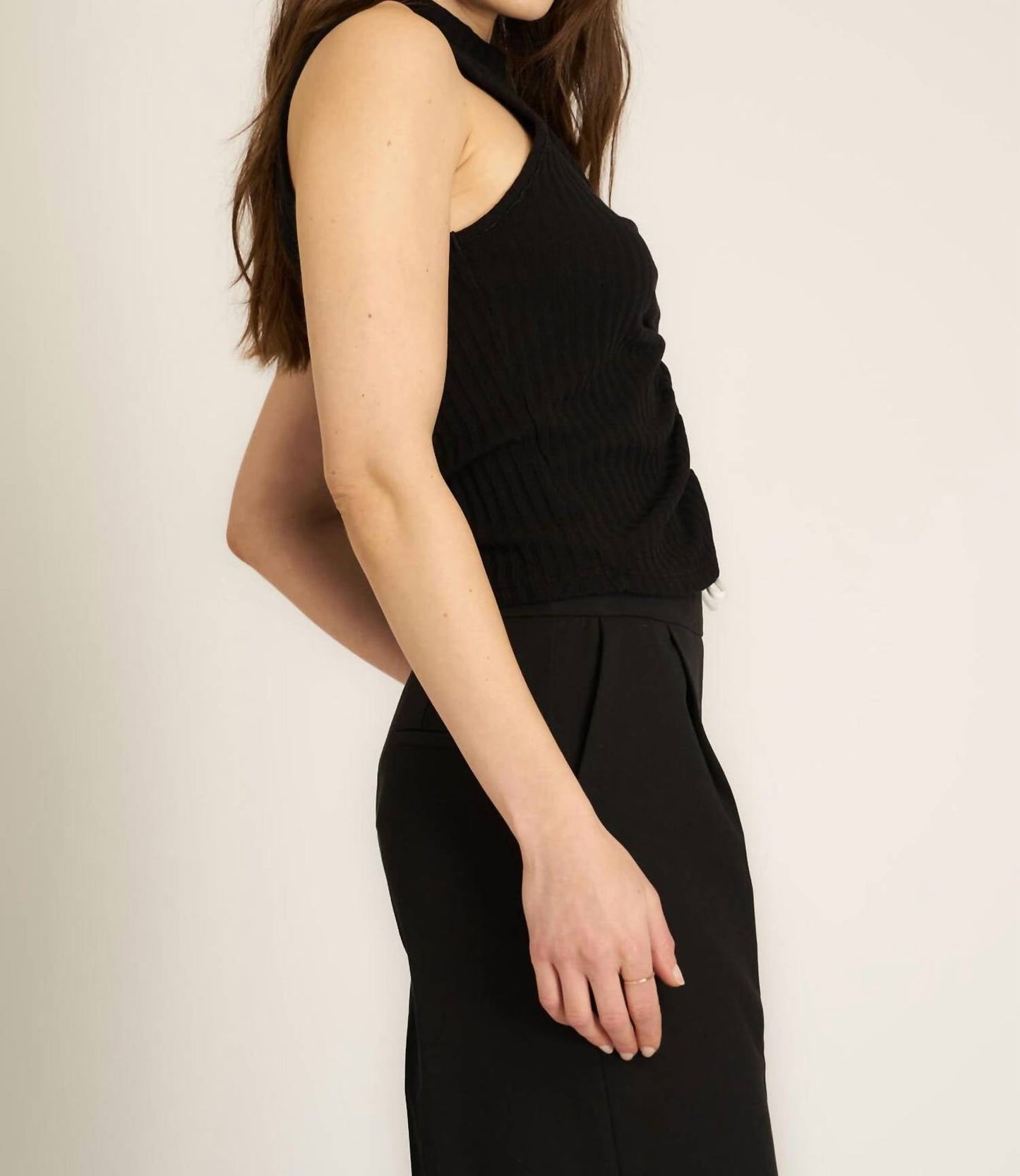 Project Social T - In Your Head Ruched Front Sweater Tank Top