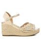 Xti - Women's Metallic Ankle Strap Wedge Sandals
