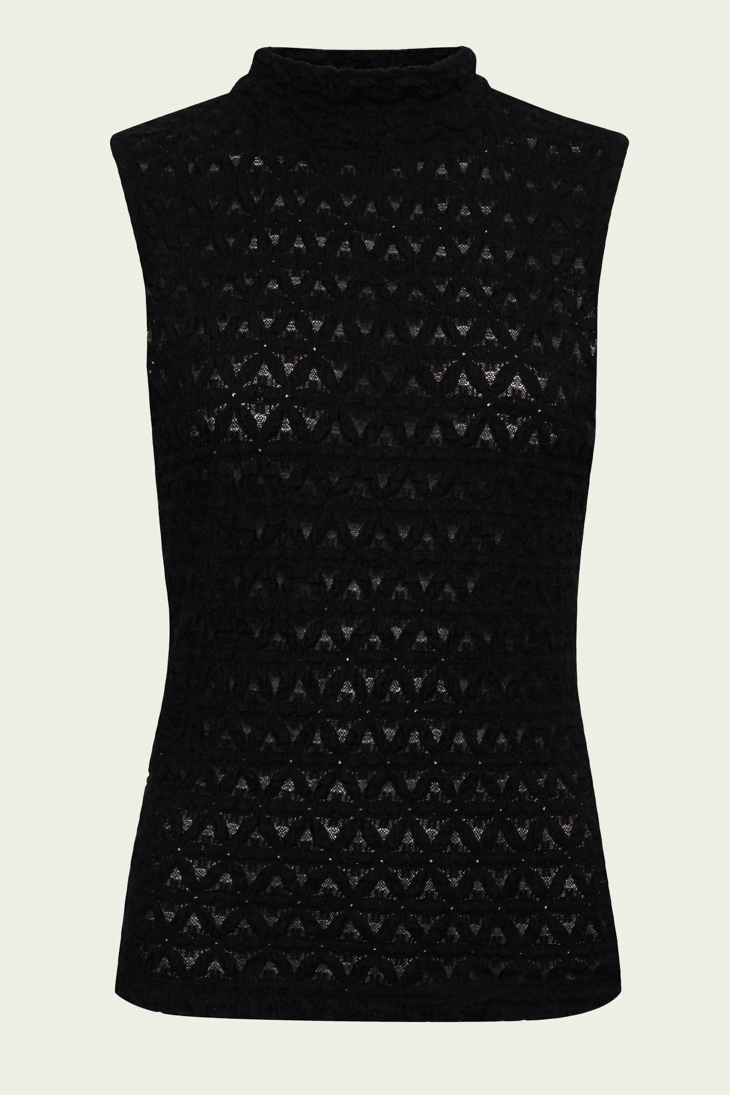 Enza Costa - Puckered Lace Sleeveless Mockneck Top