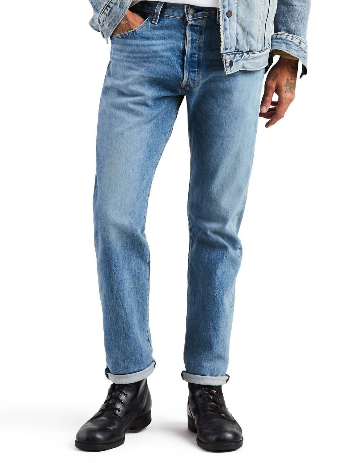 Levi'S - 501 Stretch Button Fly Original-fit Straight-leg The Ben Jean