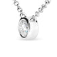 14K White Gold 1/2 Cttw Lab Grown Diamond Modern Bezel-Set Solitaire 16"-18" Pendant Necklace (F-G Color, VS2-SI1 Clarity)