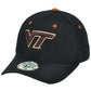 NCAA Original Zephyr Virginia Tech Hokies Black Fitted Hat Cap Curved Bill VT