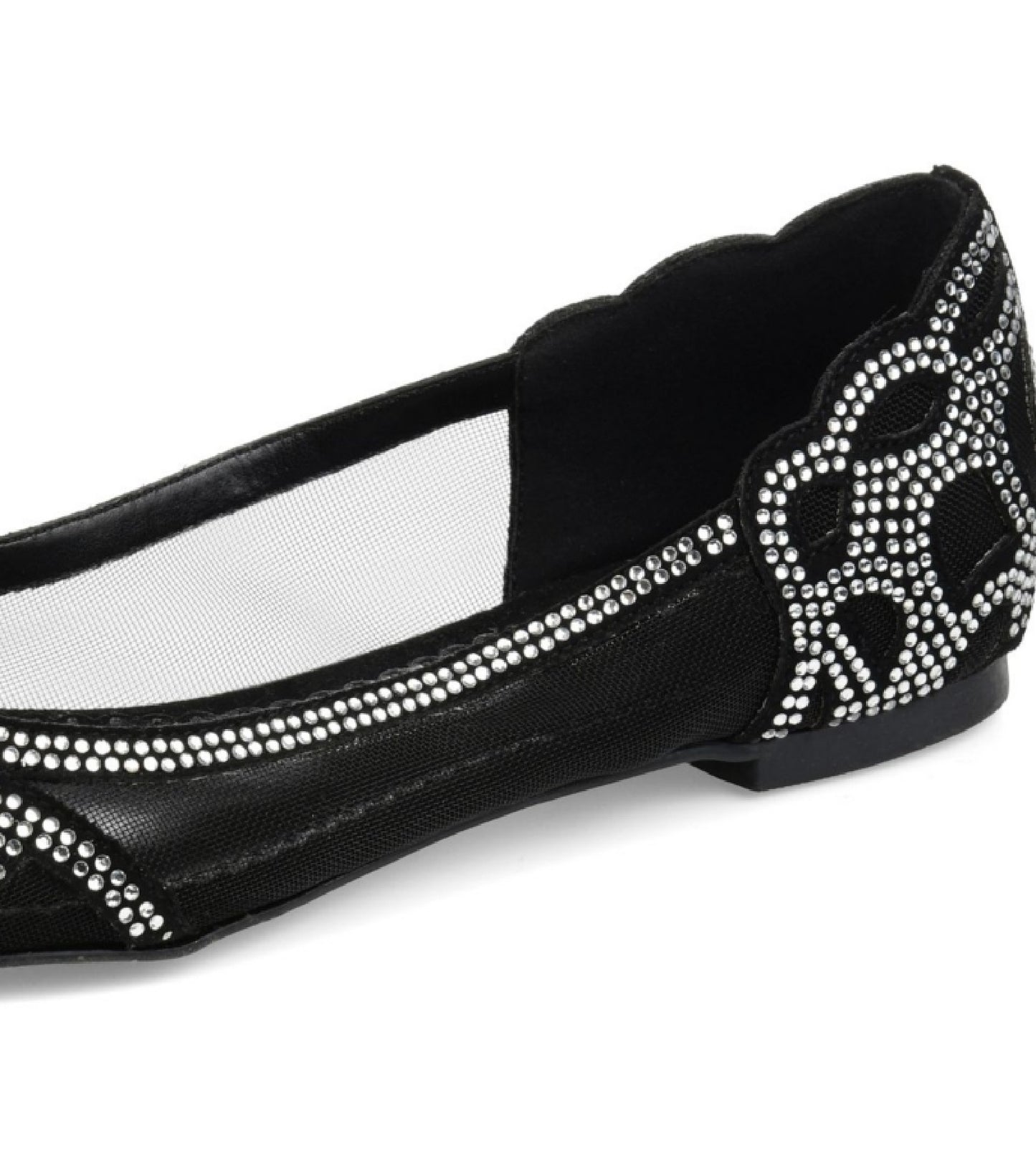 Journee Collection Women's Batavia Embellished Flats Black Size 6.5 M