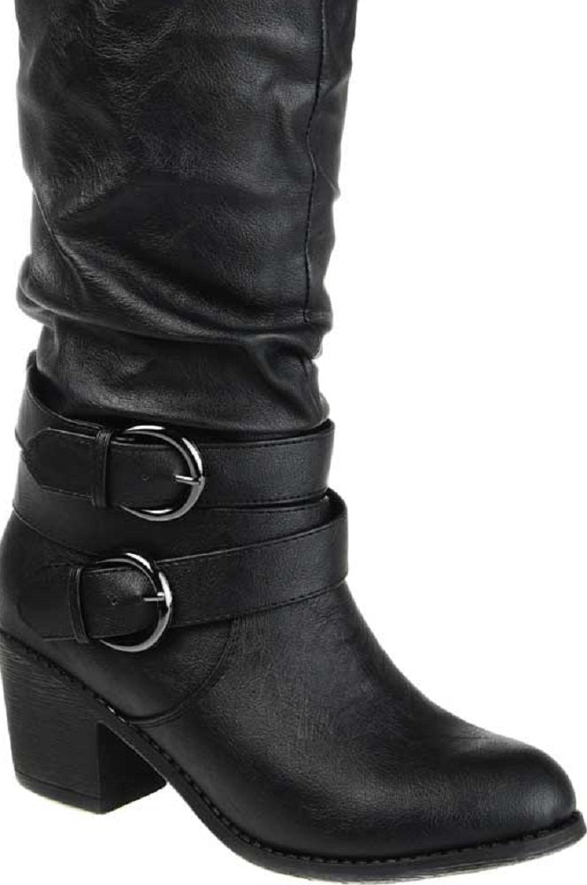 Journee Collection Women's Wide Calf Late Boot Black Size 8