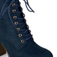 Journee Collection Women's Baylor Lace up Booties Blue Size 6
