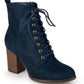 Journee Collection Women's Baylor Lace Up Booties Blue Size 8.5 M