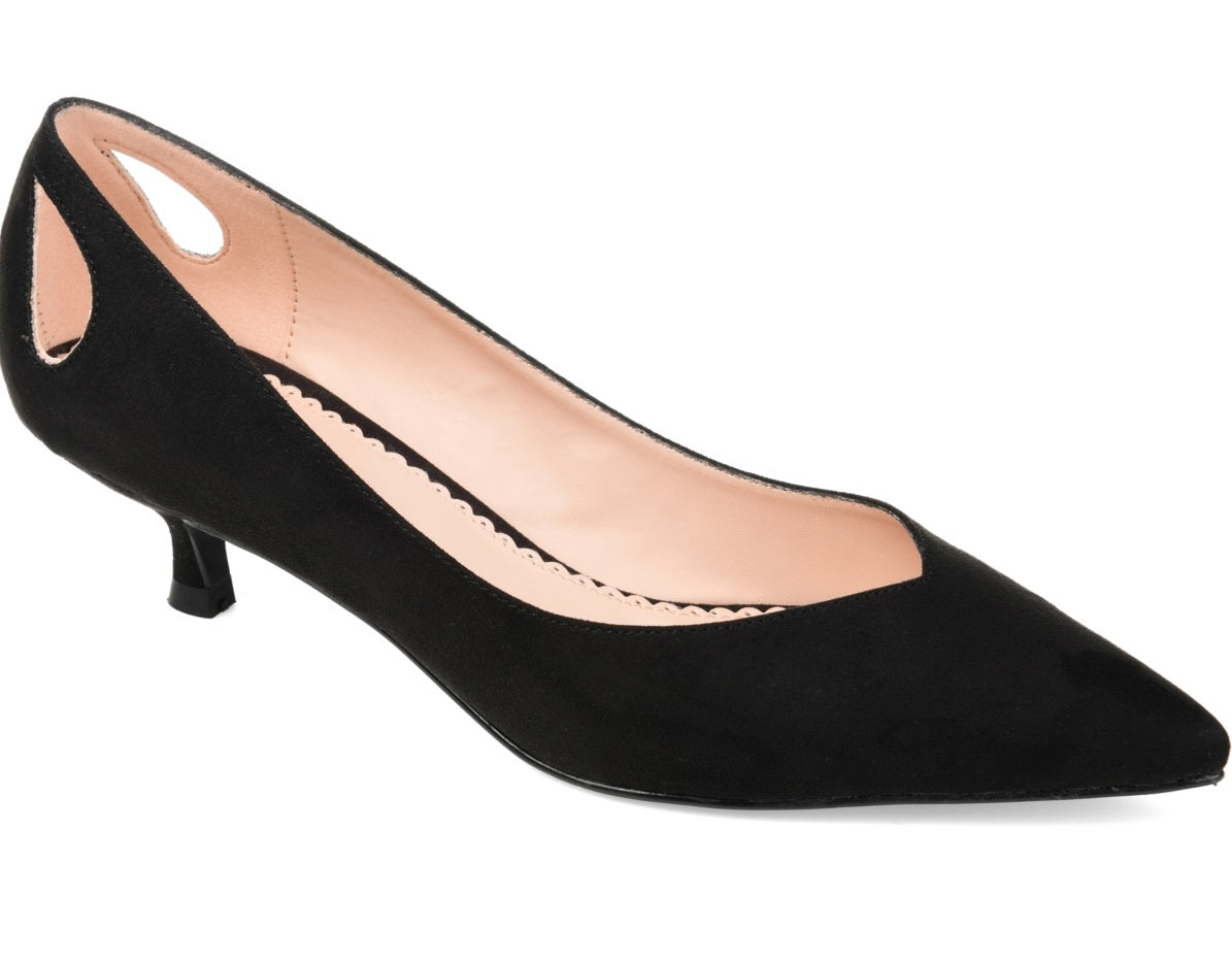 Journee Collection Women's Goldie Kitten Heel Shoes Black Size 8.5 M