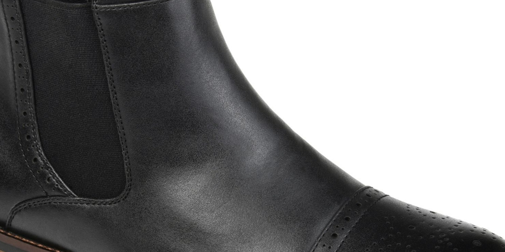 Vance Co. Men's Cap Toe Chelsea Boot Shoes Black Size 9 M