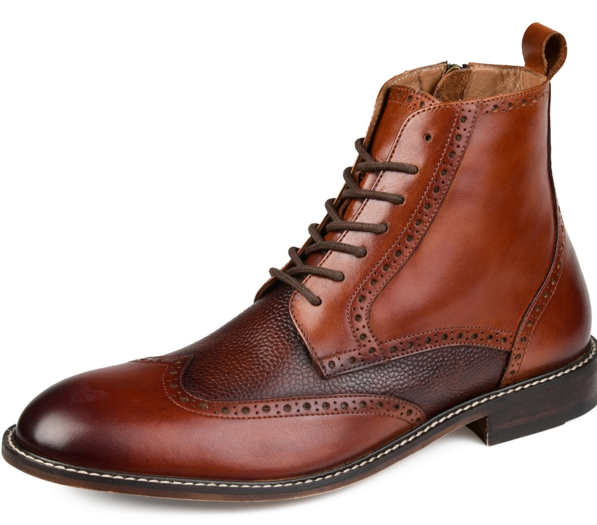 Thomas & Vine Men's Legend Wingtip Ankle Boot Brown Size 10.5 W