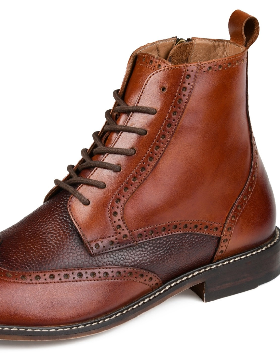 Thomas & Vine Men's Legend Wingtip Ankle Boot Brown Size 10.5 W