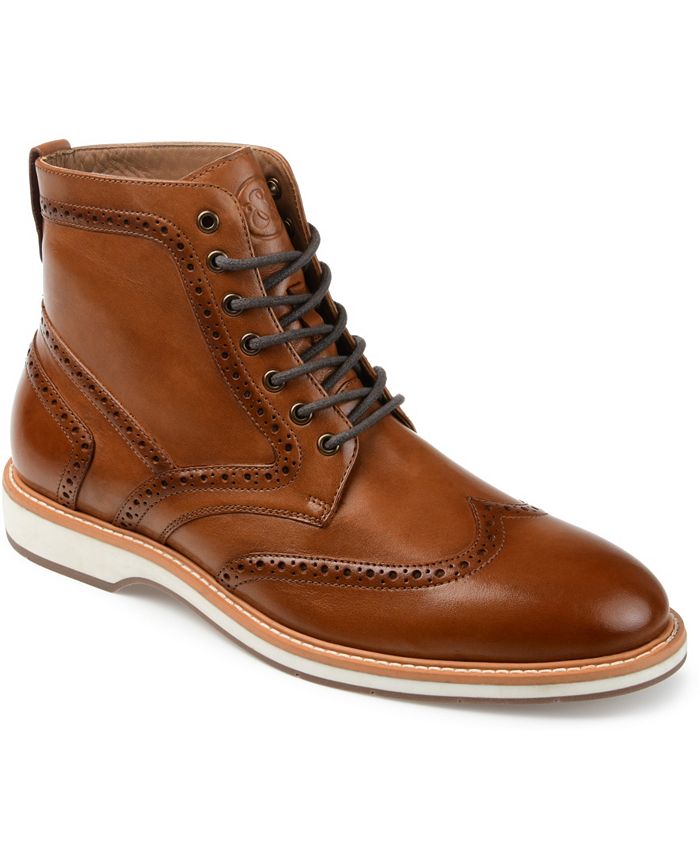 Thomas & Vine Men's Enzzo Wingtip Boot Brown Size 9.5M