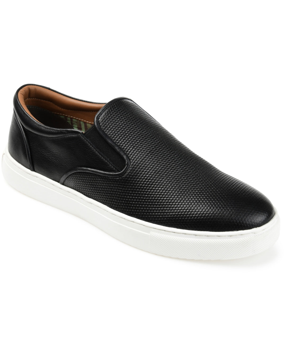 Thomas & Vine Men's Conley Slip On Leather Sneakers Black Size 11 M