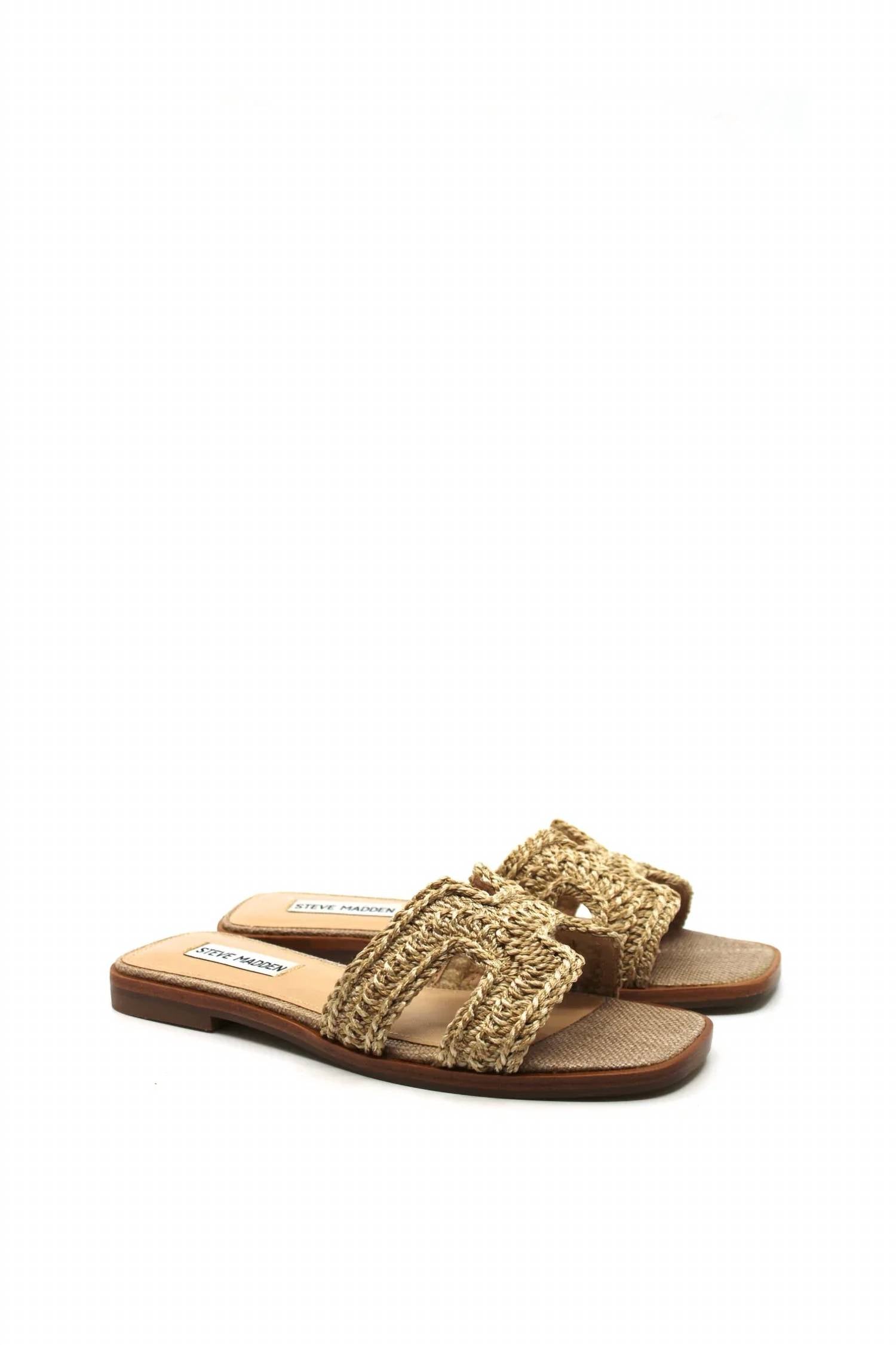 Steve Madden - Women's Hadyn Crochet Raffia Sandal
