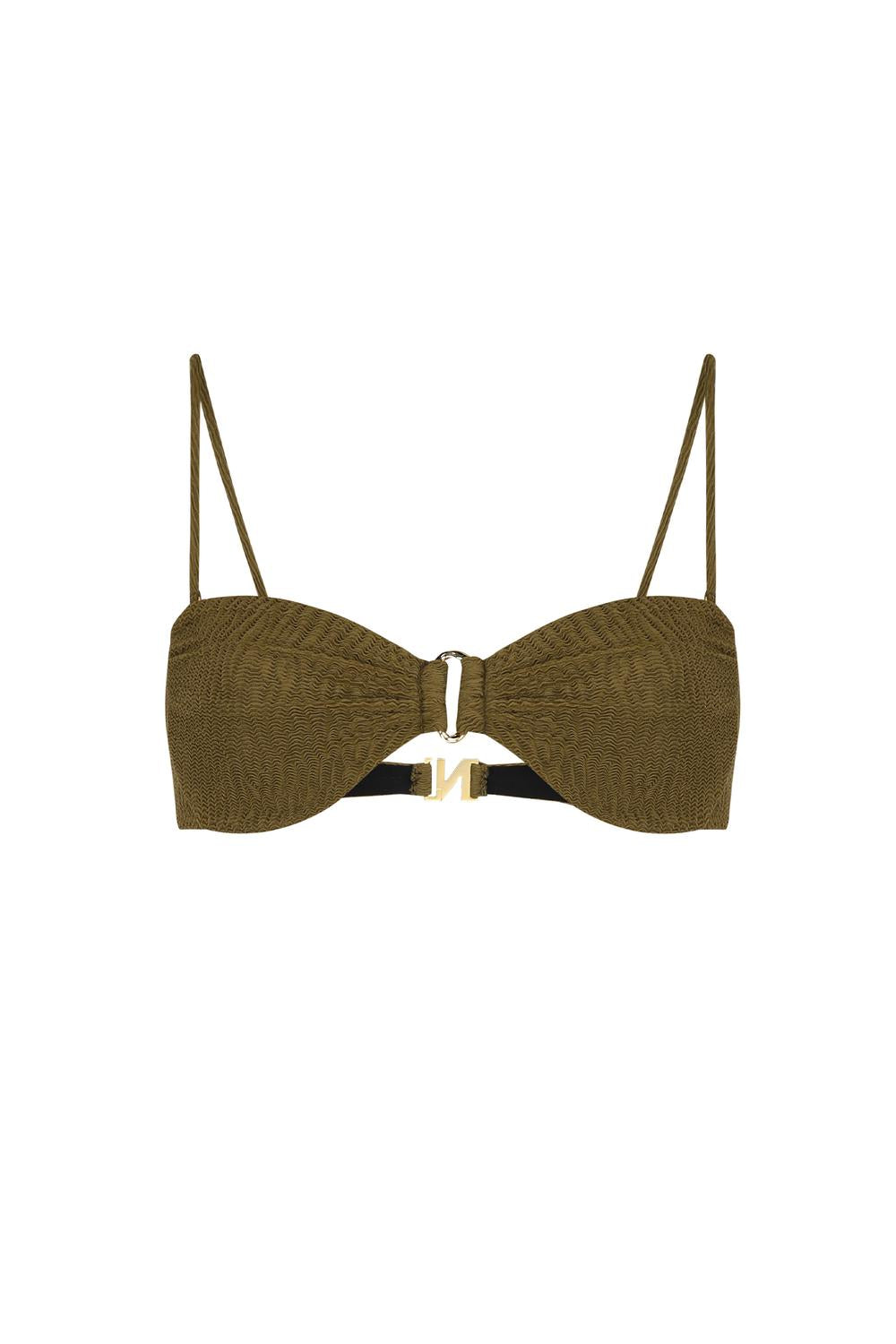 Nelblu - Ondas Crinkle Bandeau Bikini Top