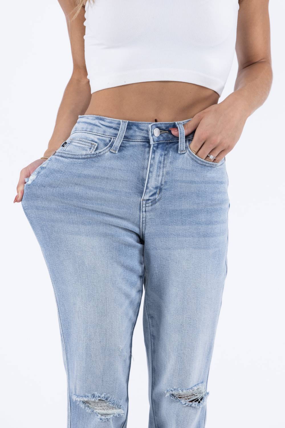 Judy Blue - The Justice Mid-Rise Americana Flag Cuffed Boyfriend Denim