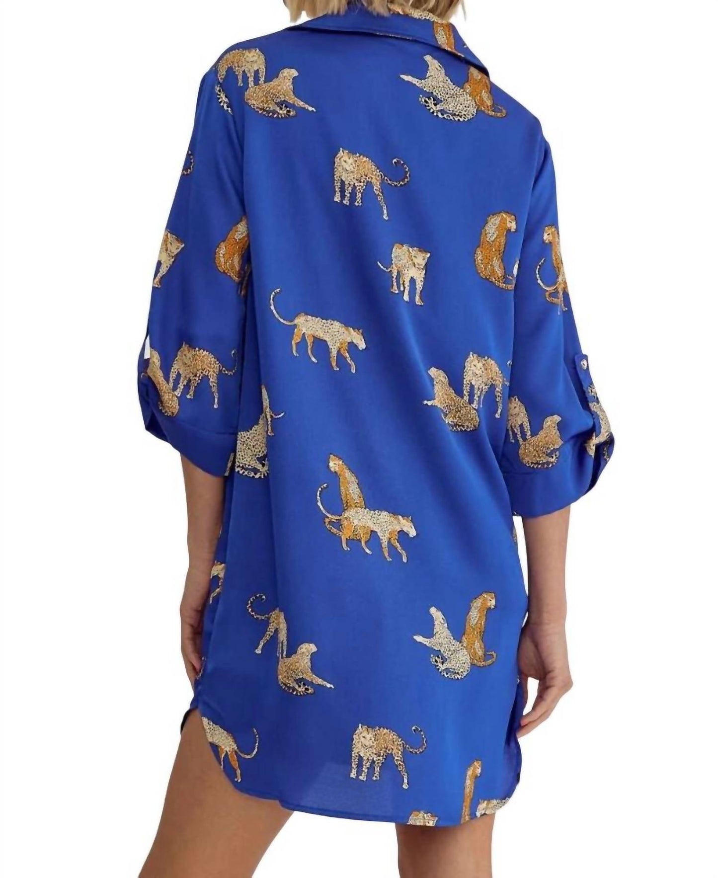 Entro - Mayra Cheetah Print Tunic Mini Dress