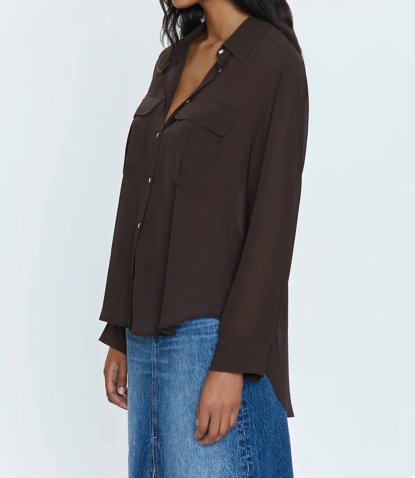Pistola - Reese Sheer Button Down Shirt Top