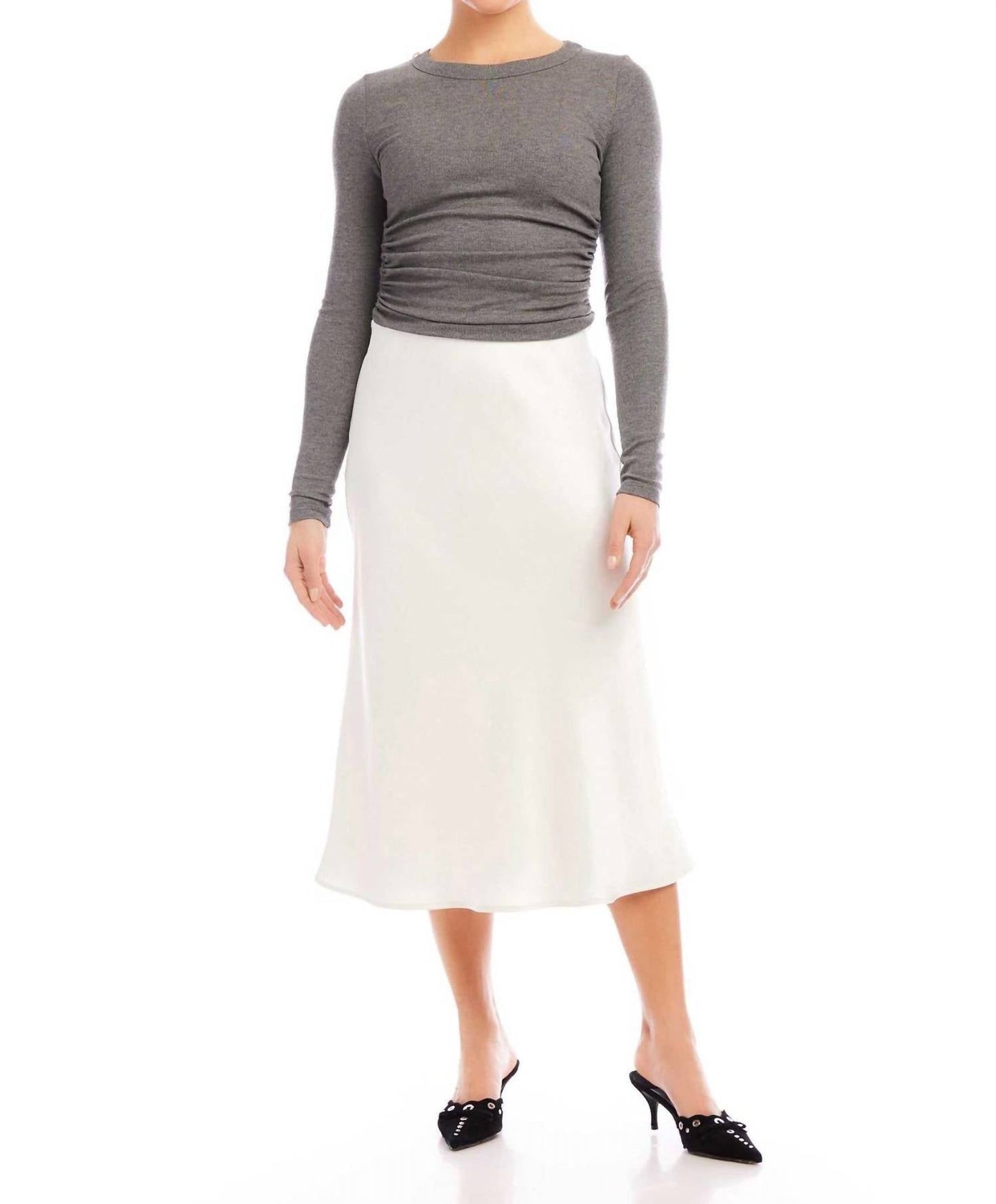 Fifteen Twenty - Mia Bias Satin Midi Skirt
