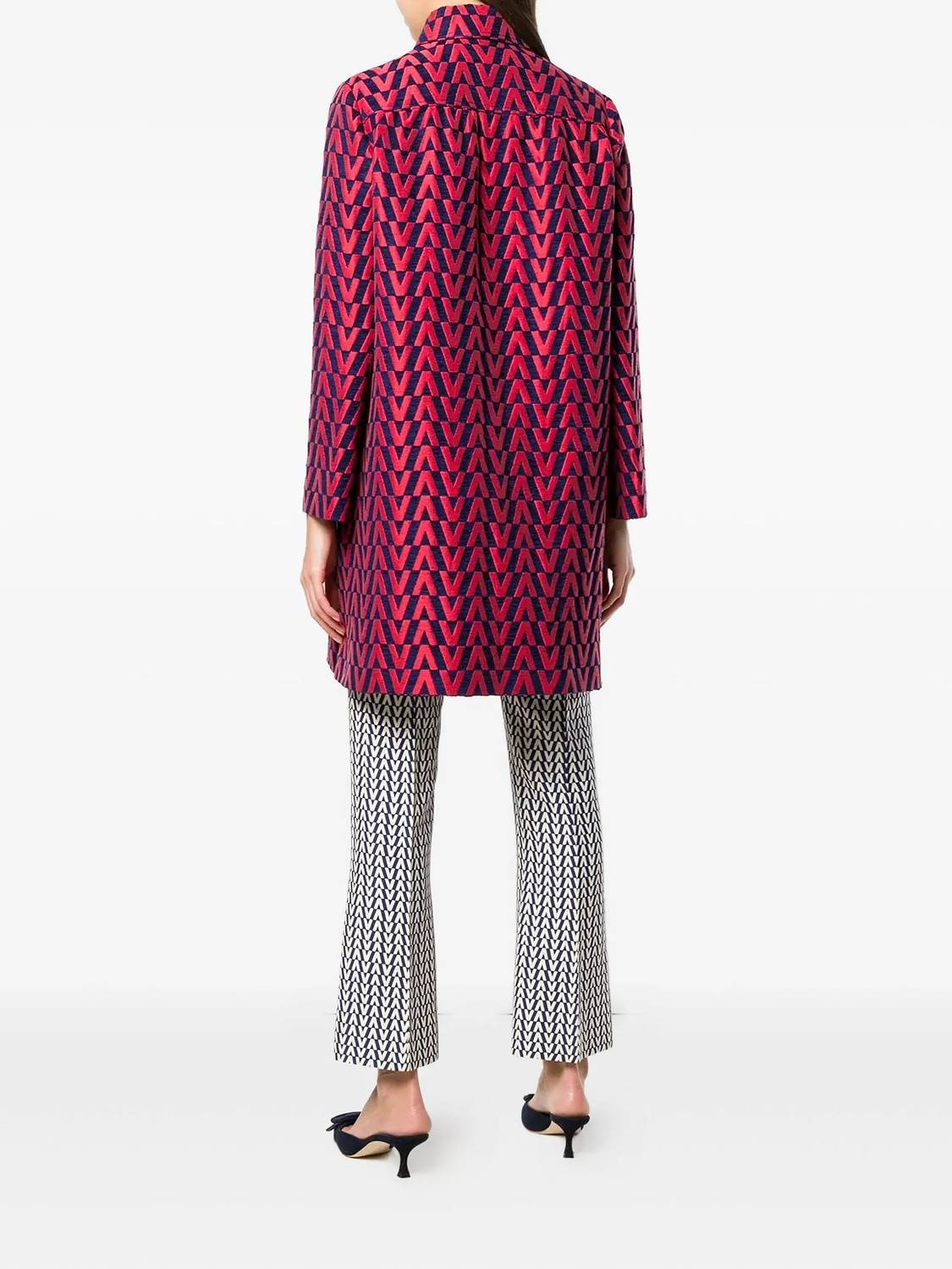 Valentino - Single Breasted Brocade Coat