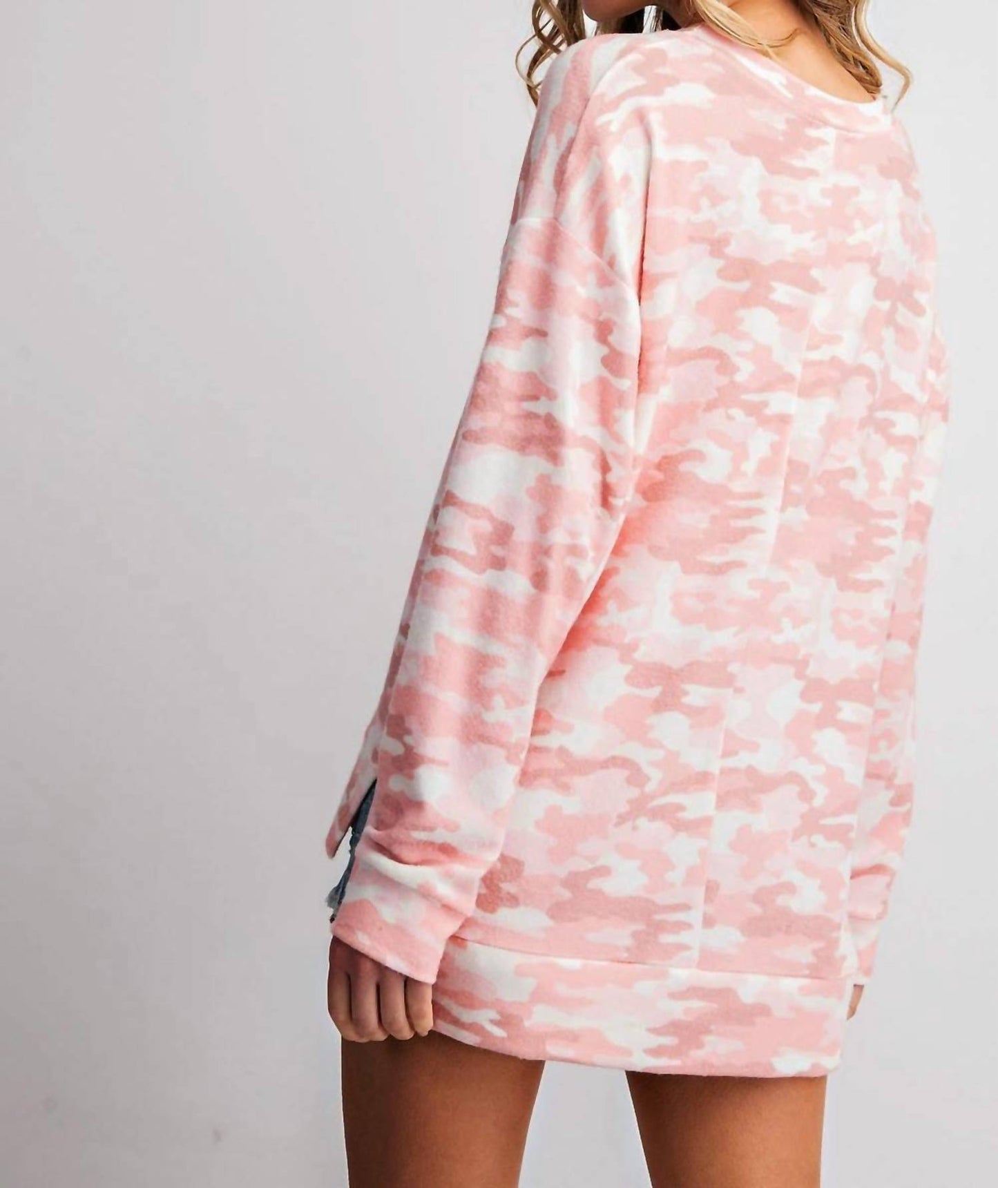 143 Story - Pink Camo Lounging Top