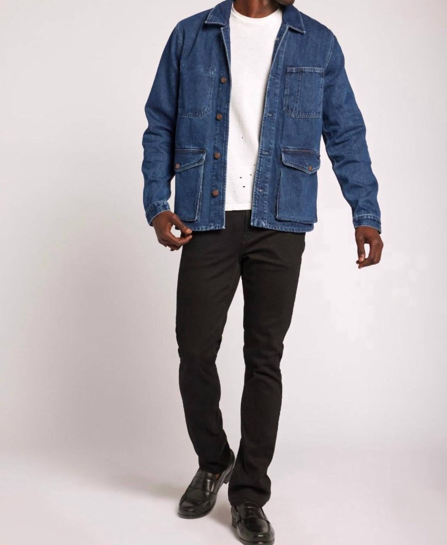 Current/Elliott - Denim Button Down Blazer
