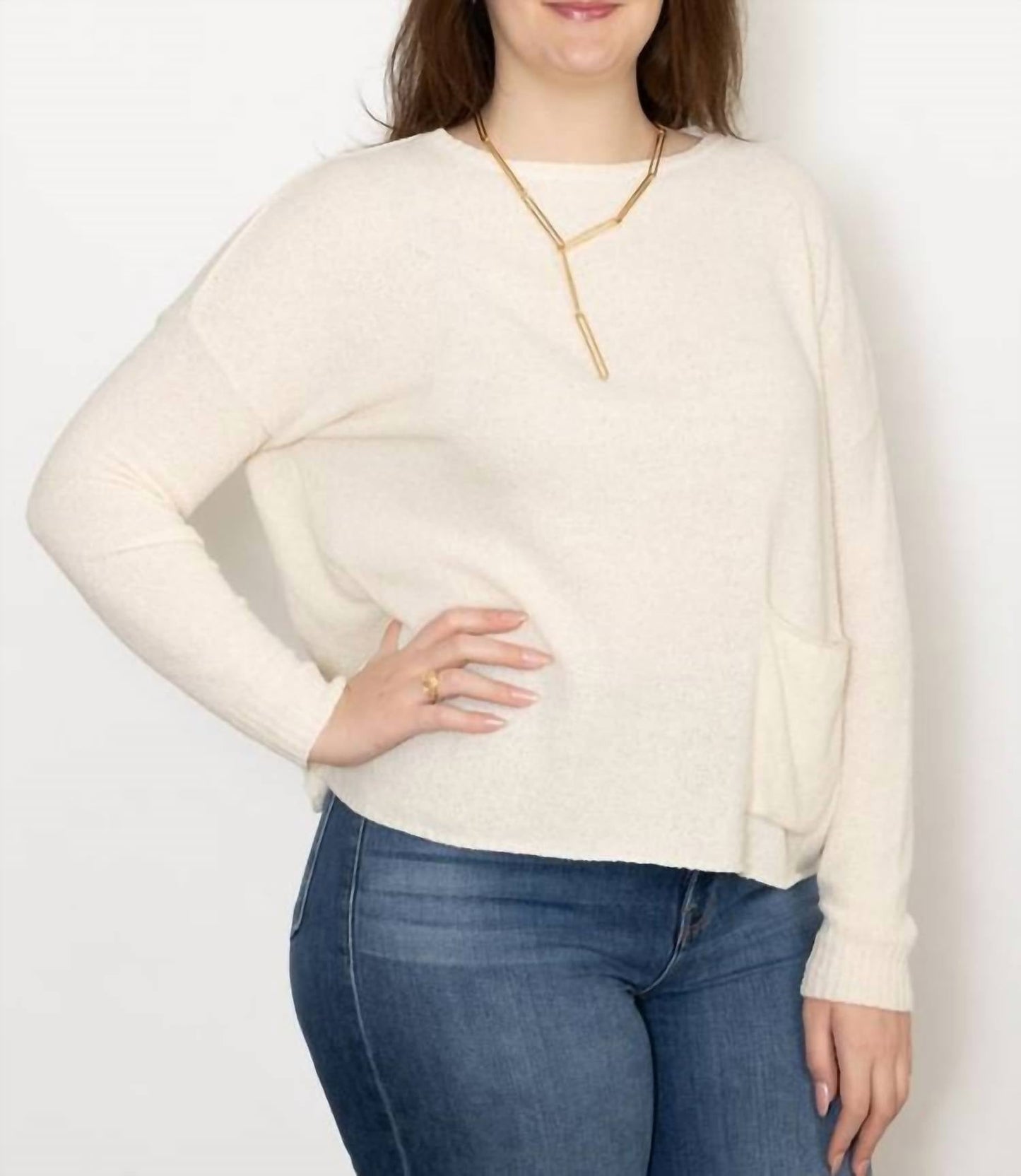 Ma'Ry'Ya - Boatneck Boucle Pullover Sweater