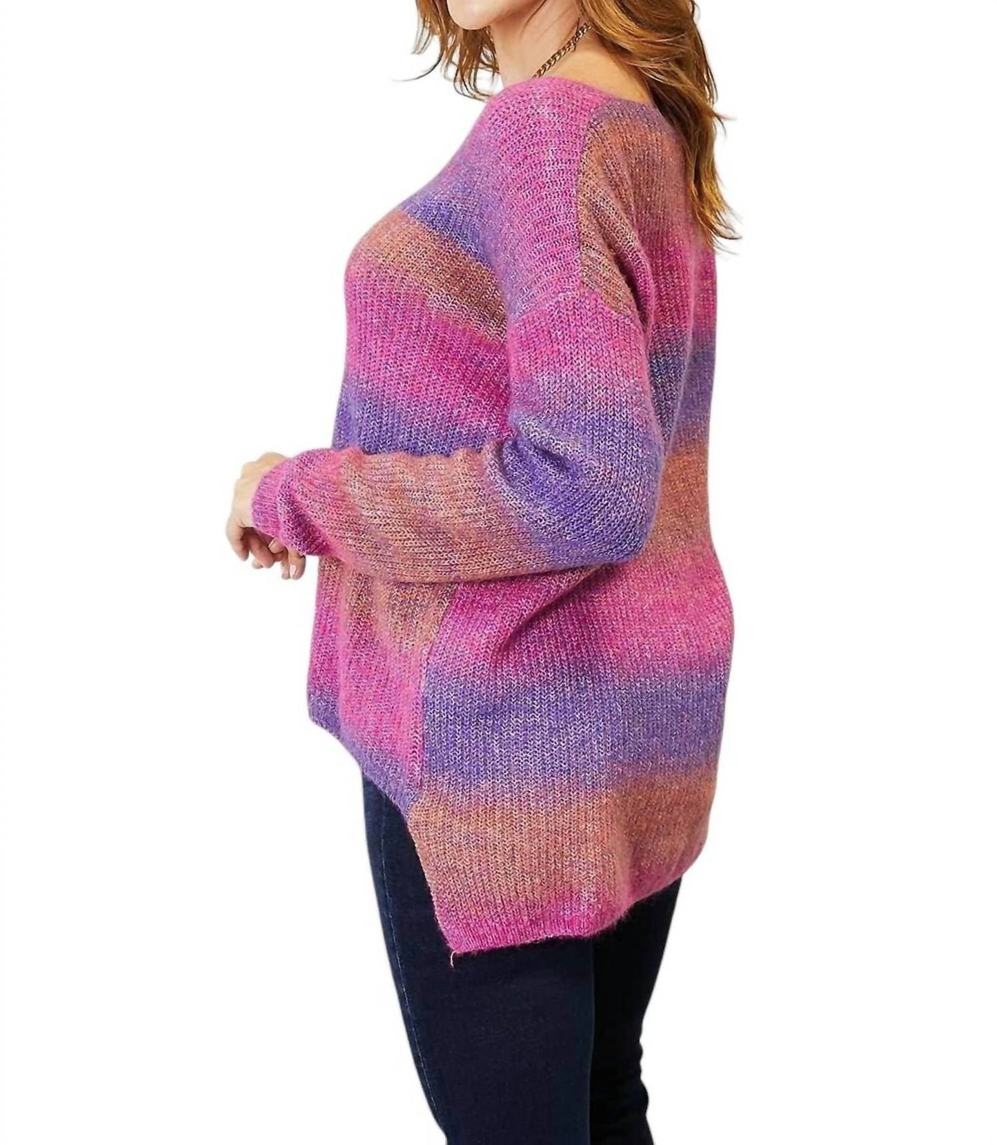 Double Take - Chic Ribbed V-Neck Pullover Sweater