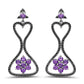 6.31 Carat Genuine Amethyst & Black Spinel .925 Sterling Silver Earrings