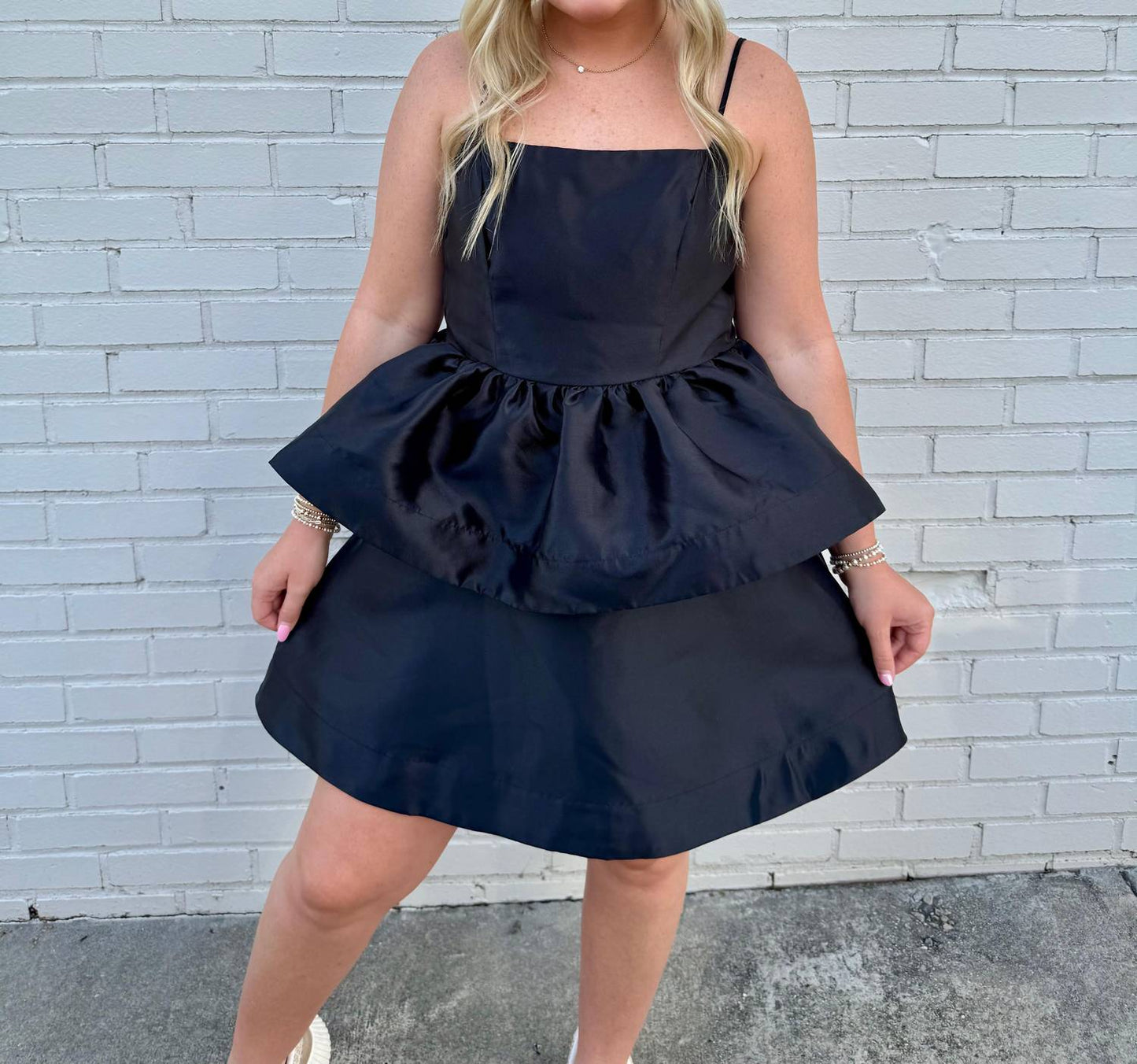 B.Right - Karli Tiered Ruffle Bubble Mini Dress