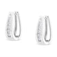 14k White Gold 1/4 Cttw Channel-Set Brilliant Round-Cut Diamond Hoop Earrings (I-J Color, I2-I3 Clarity)
