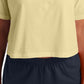 Champion Women's Logo Cropped T-Shirt Yellow Size Small