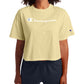 Champion Women's Logo Cropped T-Shirt Yellow Size Small