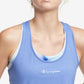 Champion Women's Racerback Logo Tank Top Blue Size Small