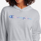 Champion Women's Logo Comfy Hoodie Gray Size X-Small