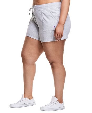 चैंपियन विमेन्स कैंपस सॉलिड शॉर्ट्स ग्रे साइज 2X