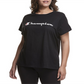 Champion Women's Classic T-Shirt Script Logo Black Size 3X