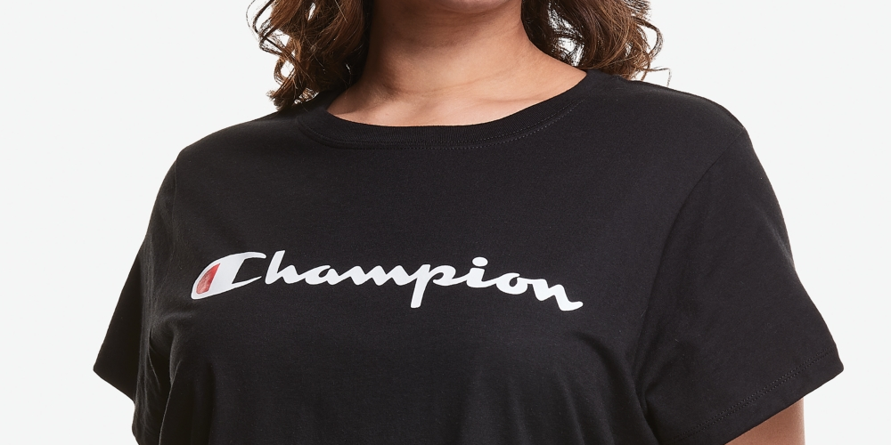 Champion Women's Classic Graphic Short Sleeve T-Shirt Black Size 4X