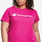 Champion Women's Classic Logo Graphic T-Shirt Pink Size 3X