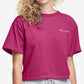 Champion Women's Cotton Cropped T-Shirt Pink Size X-Small