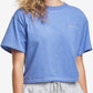 Champion Women's Cotton Cropped T-Shirt Blue Size XX-Large