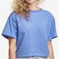 Champion Women's Cotton Cropped T-Shirt Blue Size XX-Large