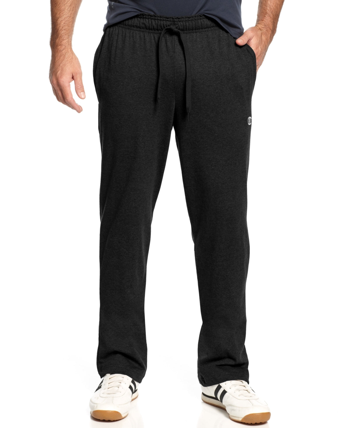 Champion Men's Jersey Open Bottom Pants Black Size Medium