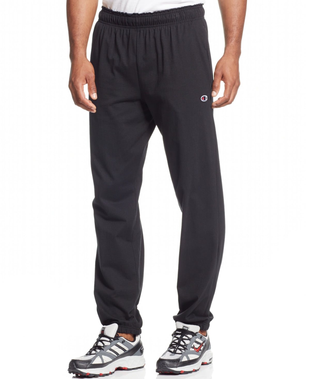 Champion Men's Jersey Banded Bottom Pants Black Size Medium