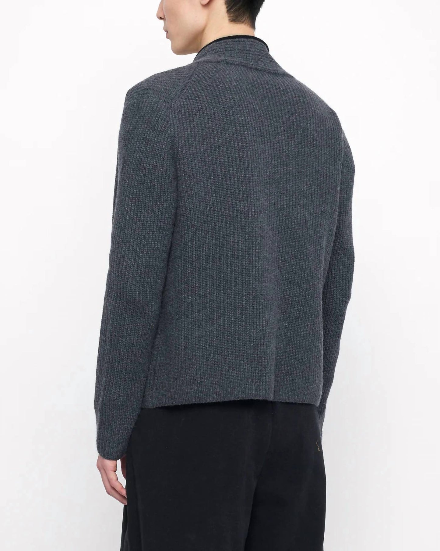 7115 By Szeki - V-neck Pockets Trimmed Cardigan