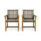 Outdoor Dining Chair Acacia Wood Frame (Set of 2)