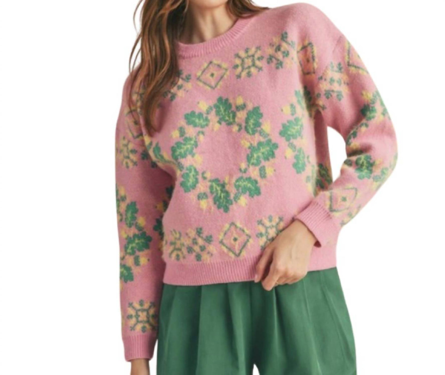 &Merci - Mixed Knit Faire Isle Sweater