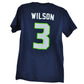 NFL Seattle Seahawks 3 Russell Wilson Navy Tshirt Tee Short Sleeve Mens