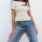 Daze - Chloe Smocked Puff Sleeve Blouse