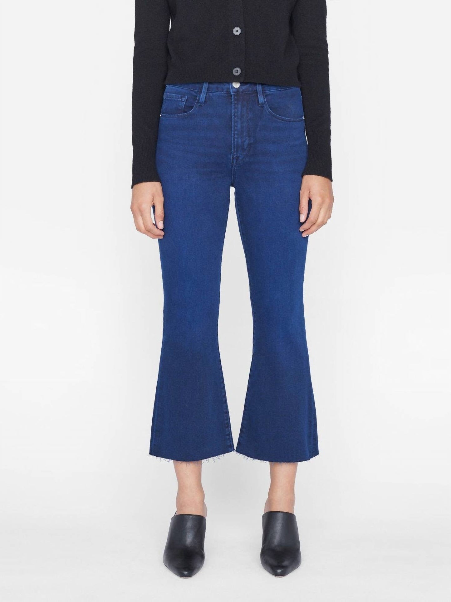 Frame - LE CROP FLARE RAW AFTER JEAN
